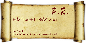 Péterfi Rózsa névjegykártya
