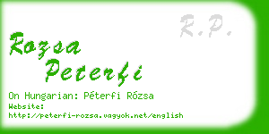 rozsa peterfi business card