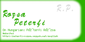 rozsa peterfi business card